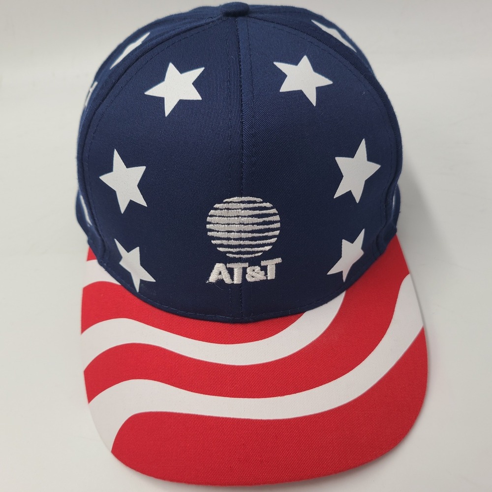 Vintage AT&T Hat Snapback Blue Red White USA American Flag All Over Print AOP